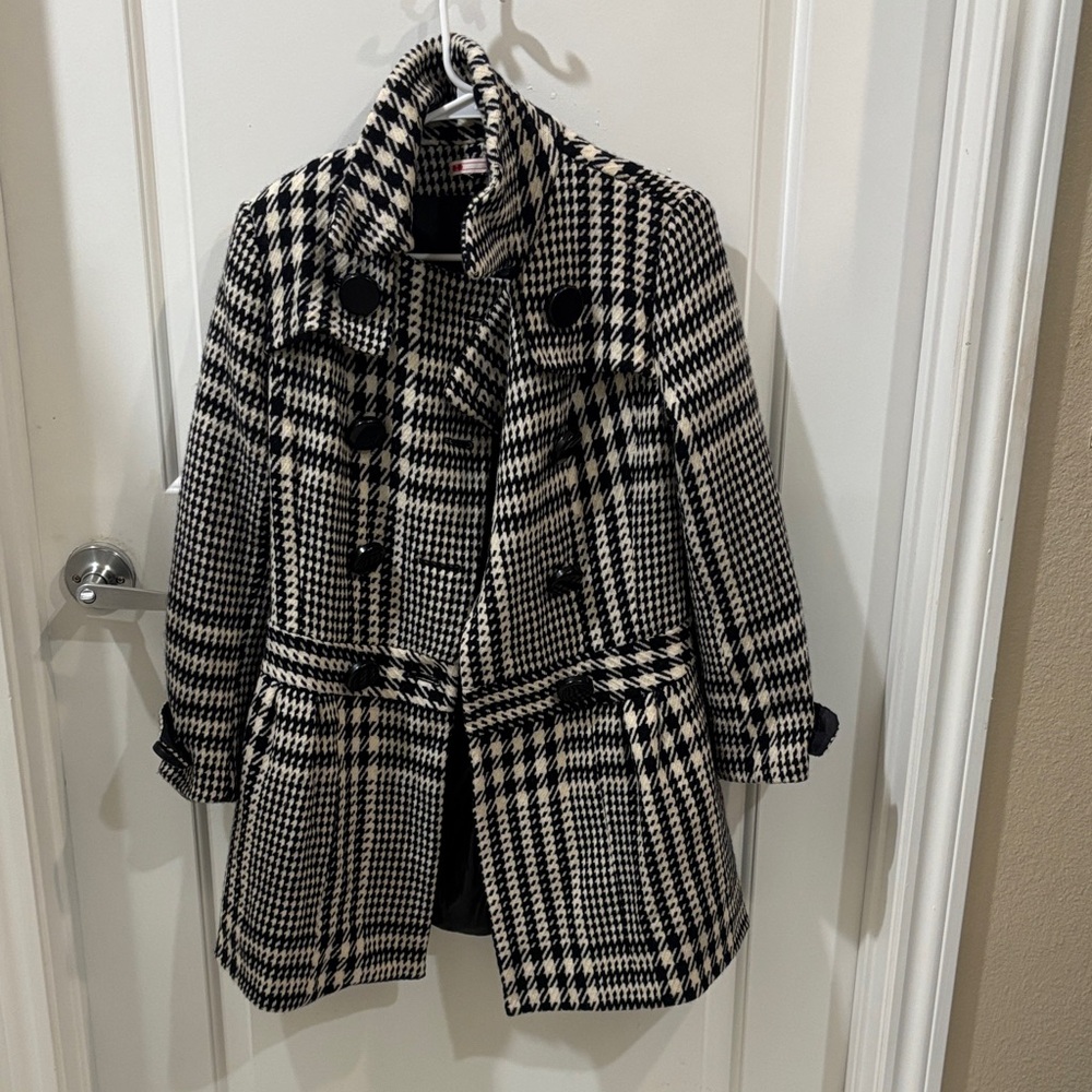 Houndstooth Wool Peacoat - Picture 5 of 7